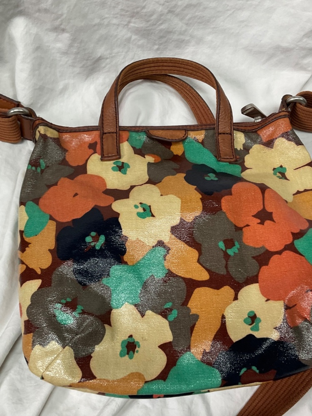 Fossil Key-Per Floral Coated Canvas Crossbodty - Picture 2 of 9